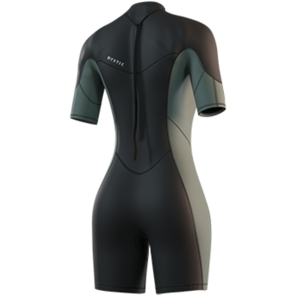 Mystic Brand 3/2mm Back Zip Flatlock Shorty 2026 Våddragt Til Kvinder 35000.250064 - Dark Olive